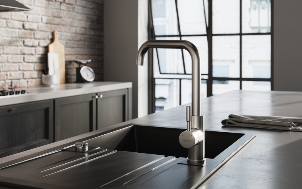 camiro inox baterie stativa bucatarie cu pipa inalta mobila