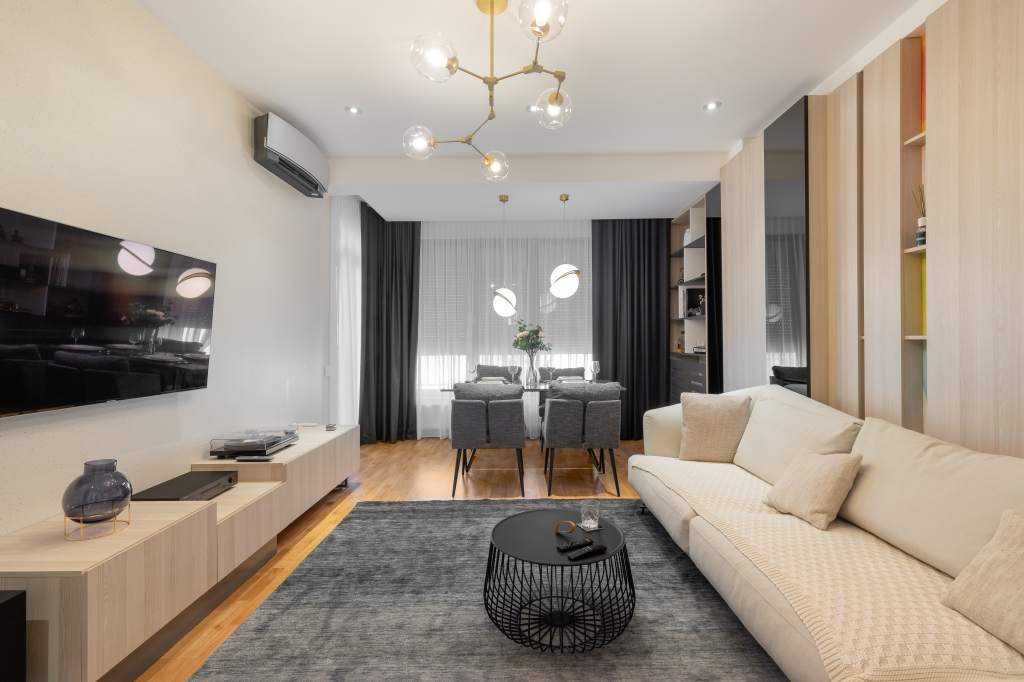 amenajare apartament 3 camere decomandat living