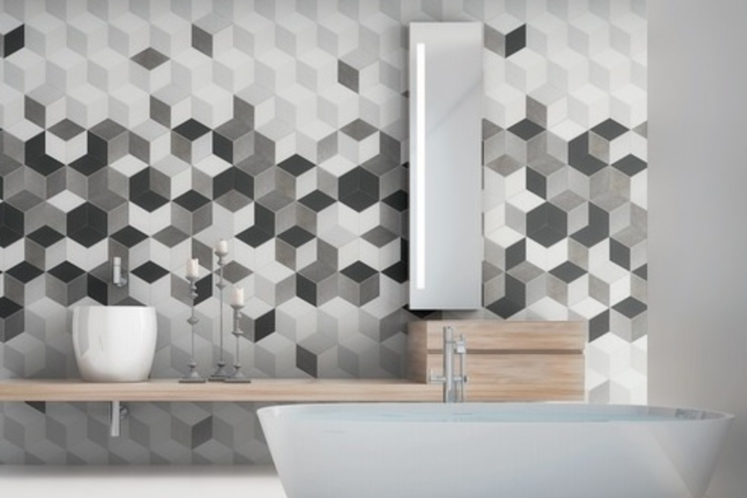 ceramica hexagonala 3d