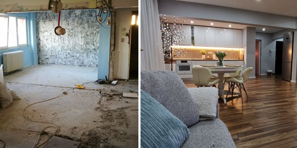 Apartament-Berceni before and after