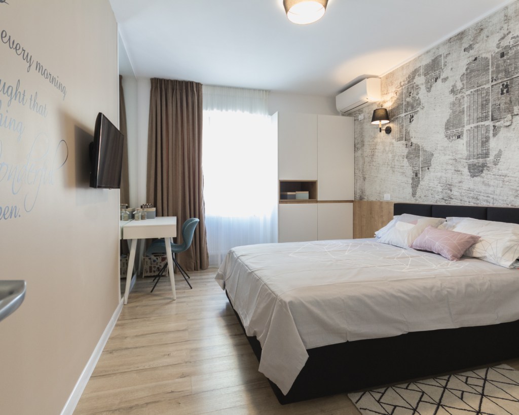 Amenajare open space dormitor matrimonial