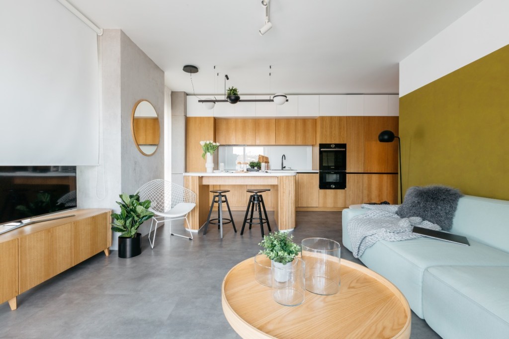 2 mobilier lemn + nucelu verde - interior B1 atelier unuplusunu - cover