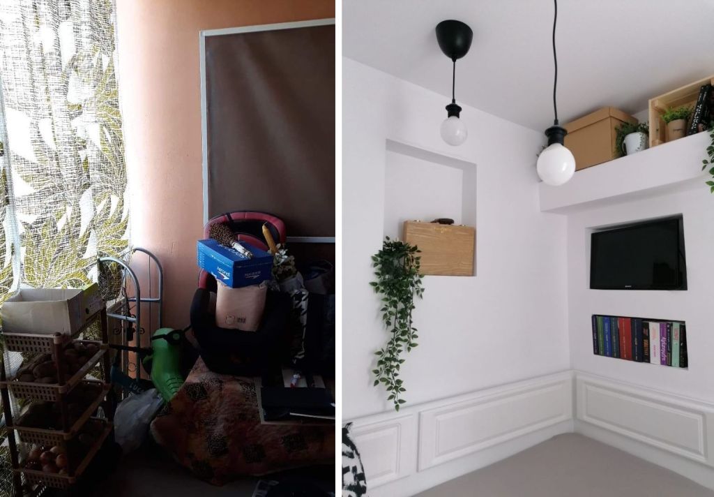 before after balcon amenajat camera copil