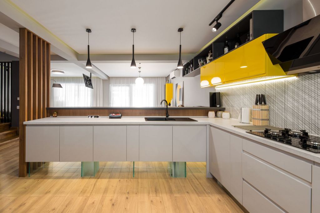 casa Ghencea insula de bucatarie