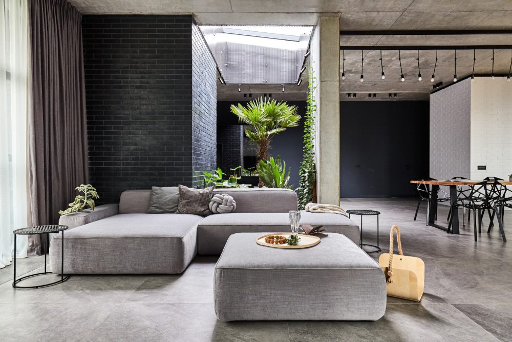 idei amenajare living industrial