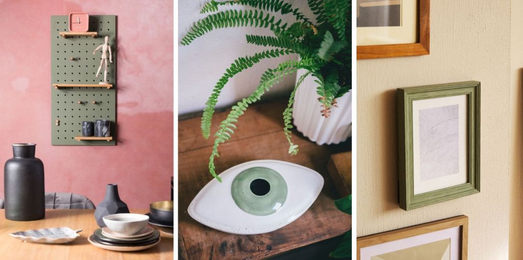 obiecte decorative culoarea verde masliniu