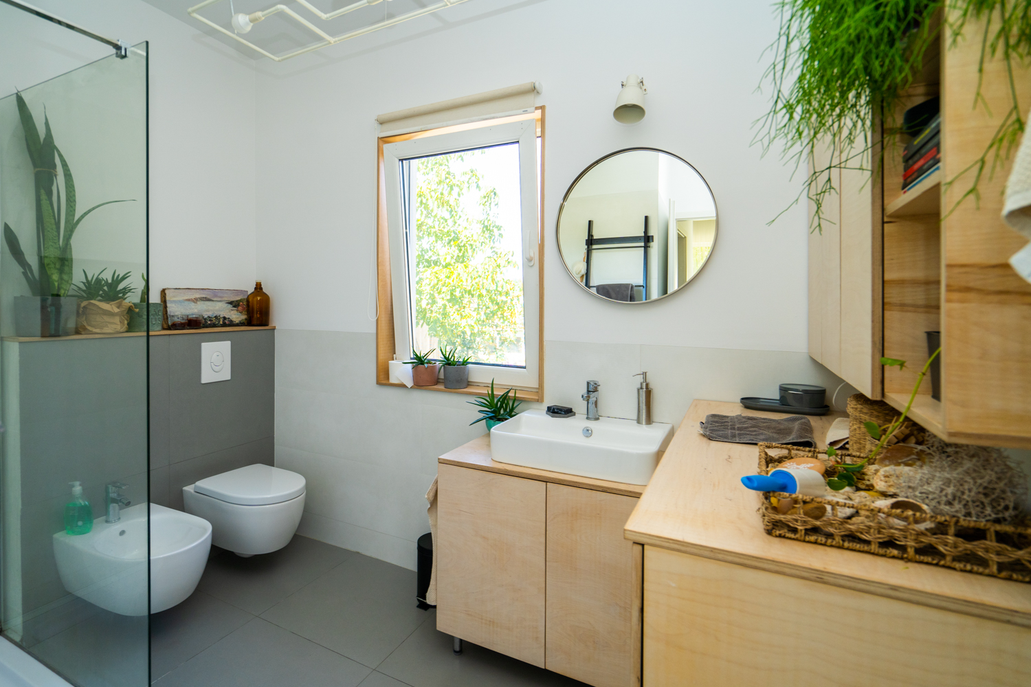 casă pe pământ amenajare baie