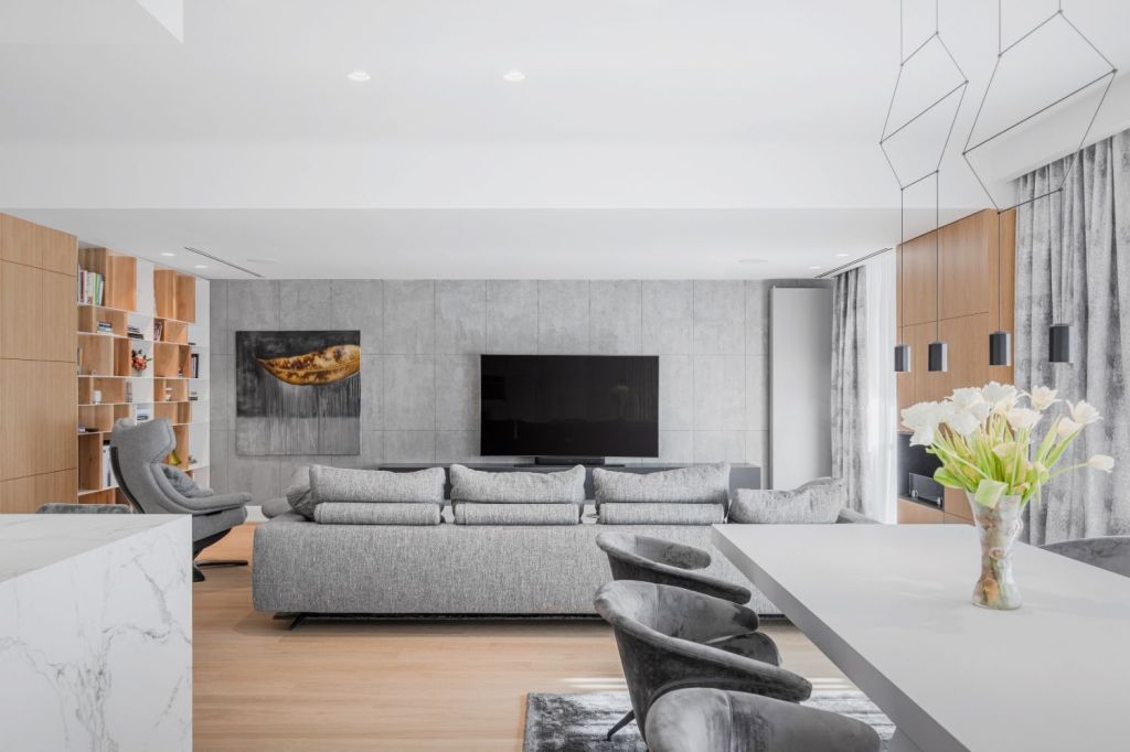 amenajare apartament living gri