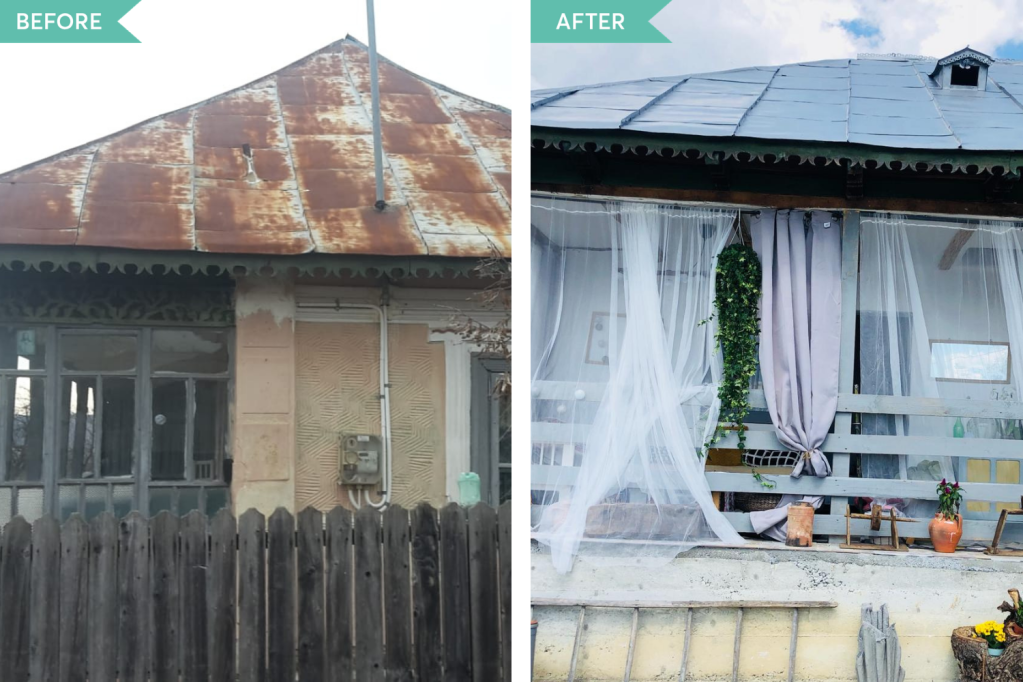 casă sat vâlcea before after fațadă