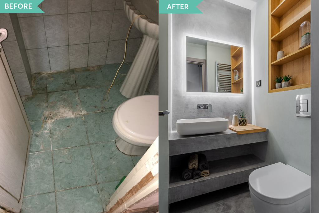 Renovare apartament Vitan arh. Alexandru Bucur Interiology - baie microciment (3)