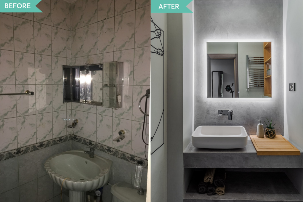Renovare apartament Vitan arh. Alexandru Bucur Interiology - baie microciment (3)