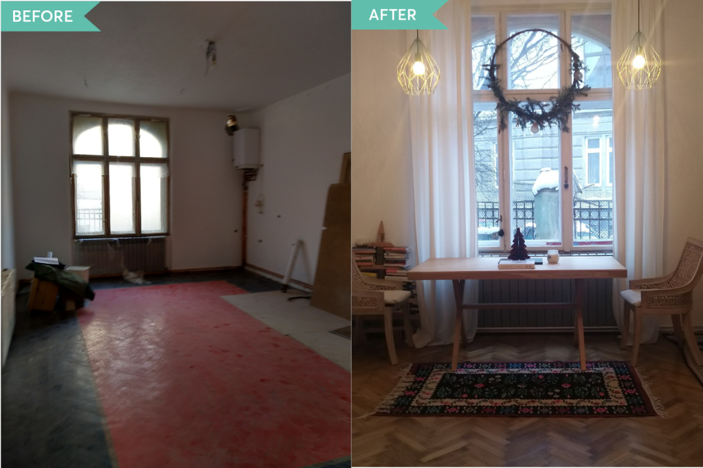 Before and After living Oana Manole Brasov