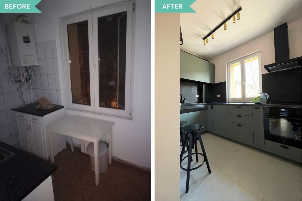 amenajare apartament mic bucatarie