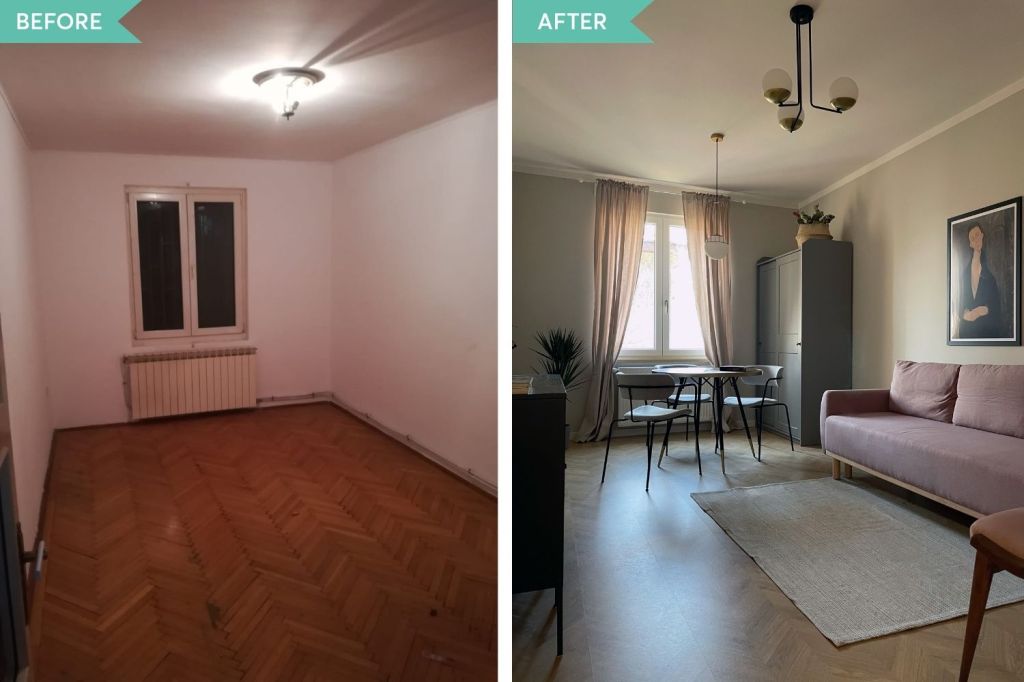 amenajare apartament cu 2 camere decomandat