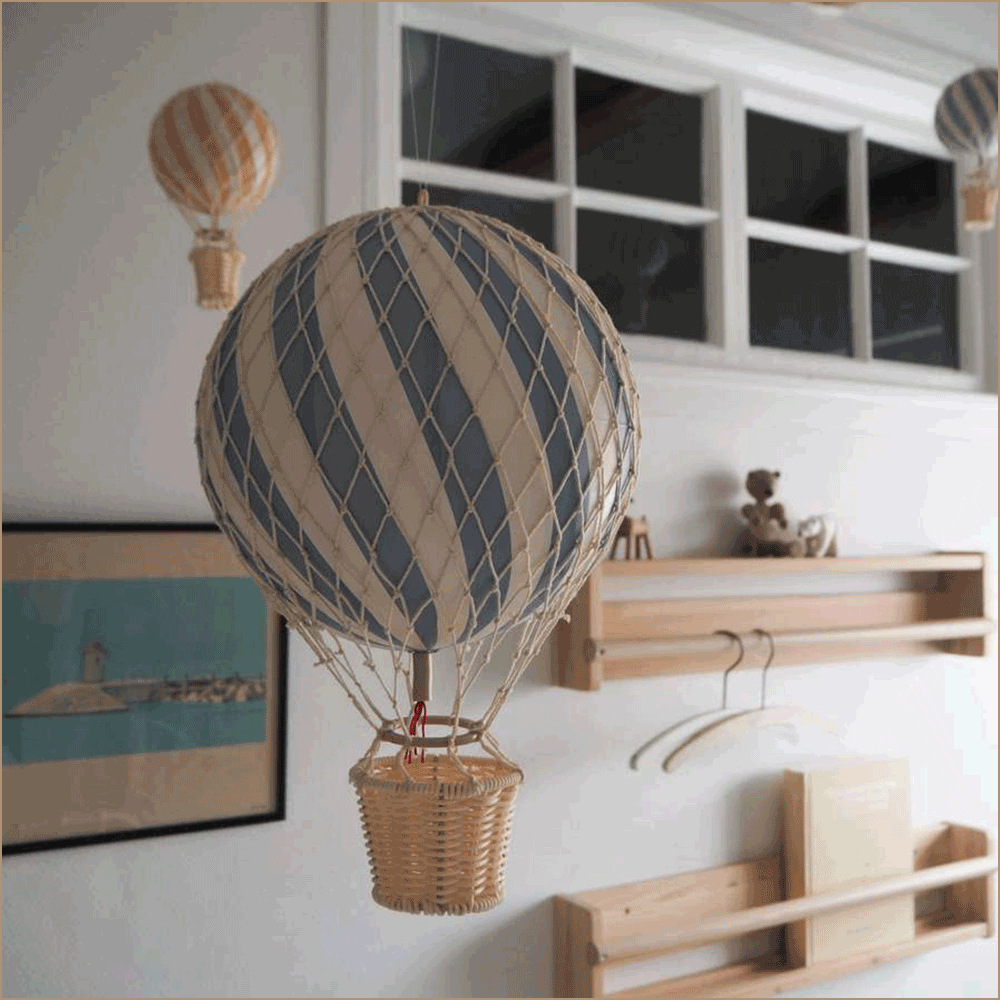 Balon cu aer cald decorativ, pentru camera copilului, baieti, Power blue, 20 cm, Filibabba