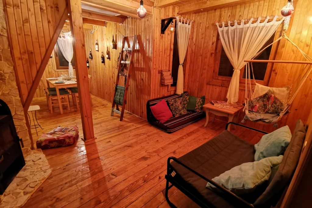 interior tiny wooden cottage