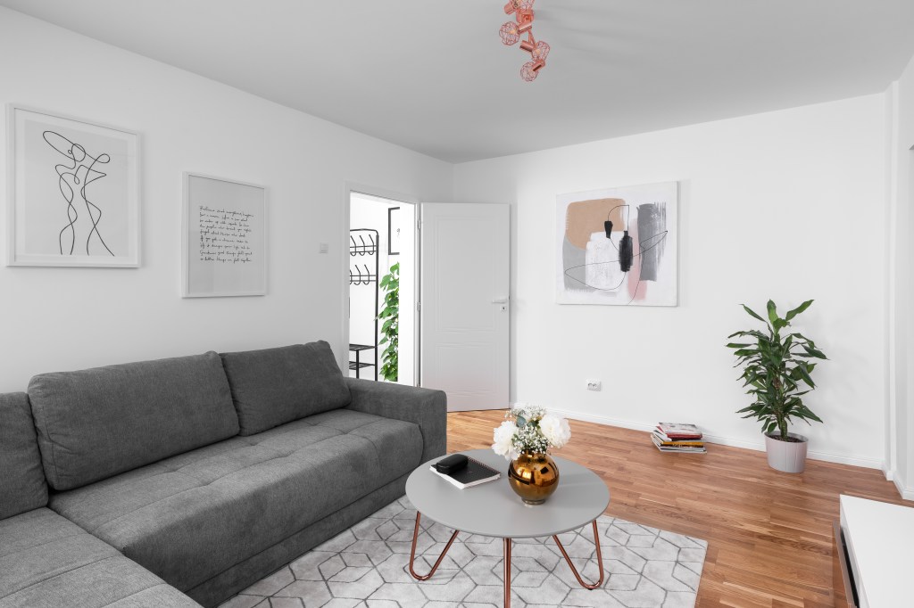 before after apartament airbnb Timișoara sufragerie ușă