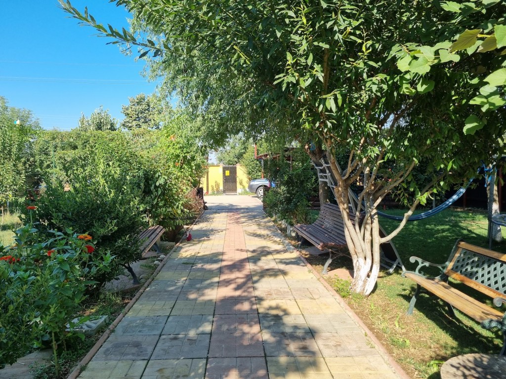 casa la tara Tinerii au un teren de 3000 de metri pătrați, o grădină bogată, dar și o micro-fermă