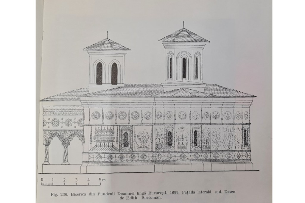 stilul brâncovenesc - biserica fundenii-doamnei desen