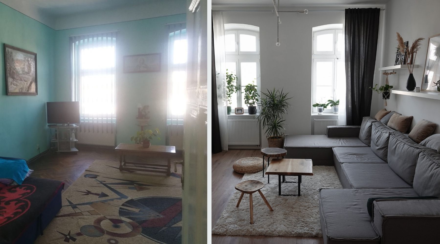 before after amenajare living casa timisoara