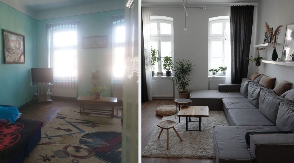 before after amenajare living casa timisoara