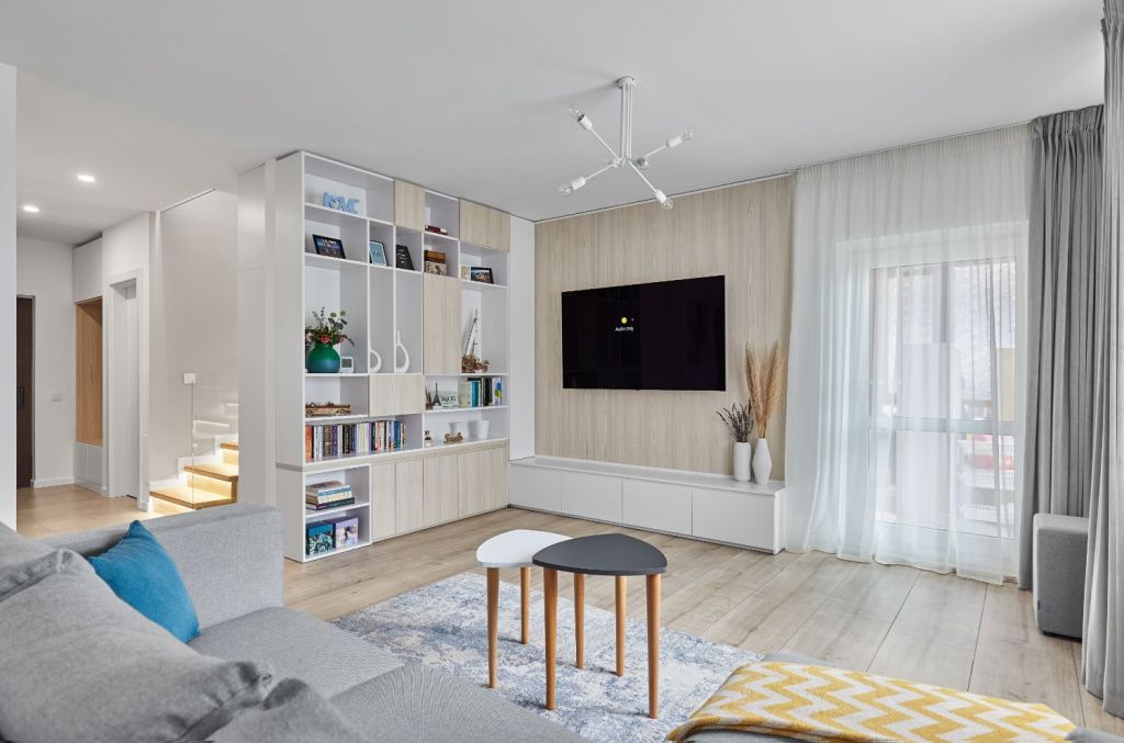 Amenajare living scandinav cu gri - vila Pipera - arh. Cristina Micu (2)