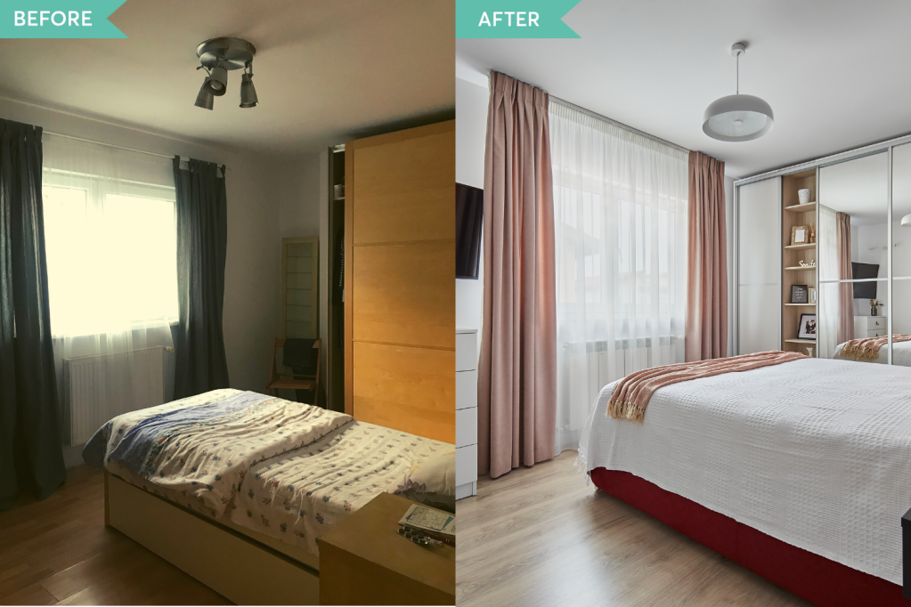 Before and after - renovare dormitor vila Pipera - arh. Cristina Micu (1)