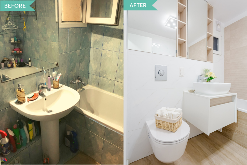 Renovare baie apartament vechi Bucuresti - before and after - Cristiana Zgripcea (1)