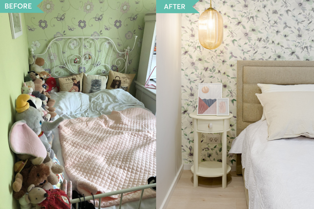 Renovare dormitor apartament Bucuresti - before and after - Cristiana Zgripcea