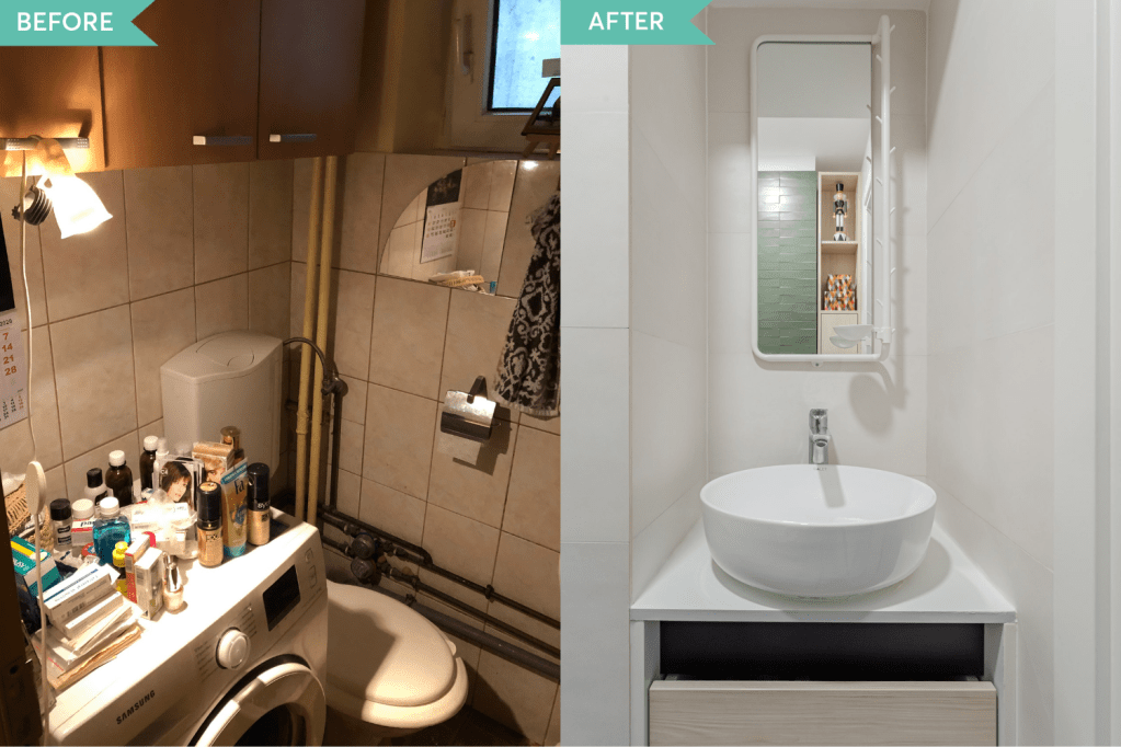 Renovare grup sanitar apartament Bucuresti - before and after - Cristiana Zgripcea
