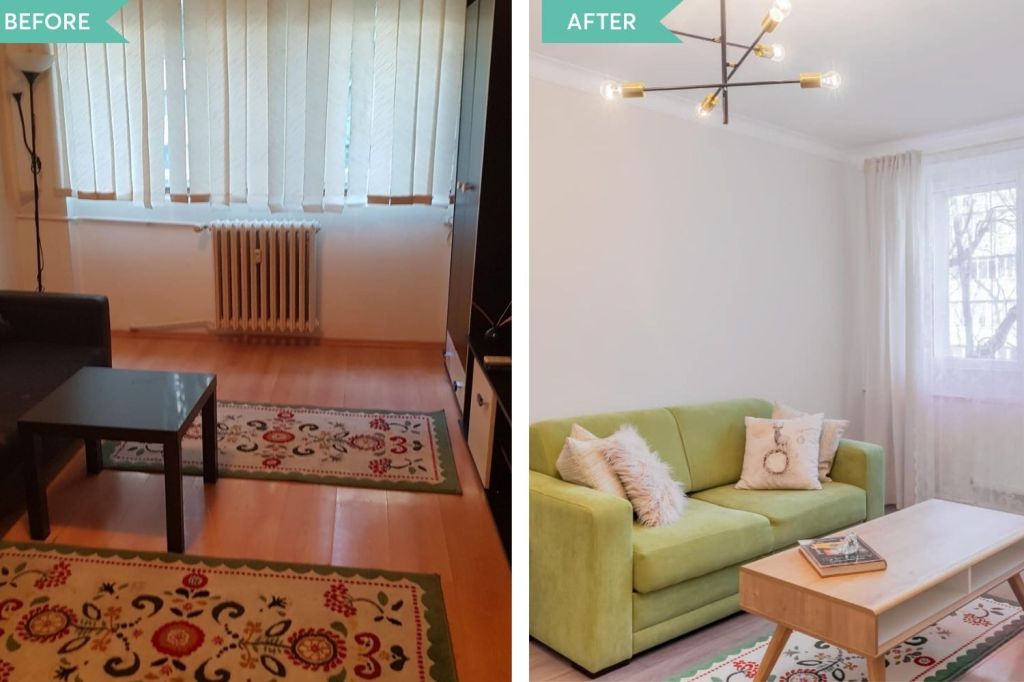 amenajare living before and after