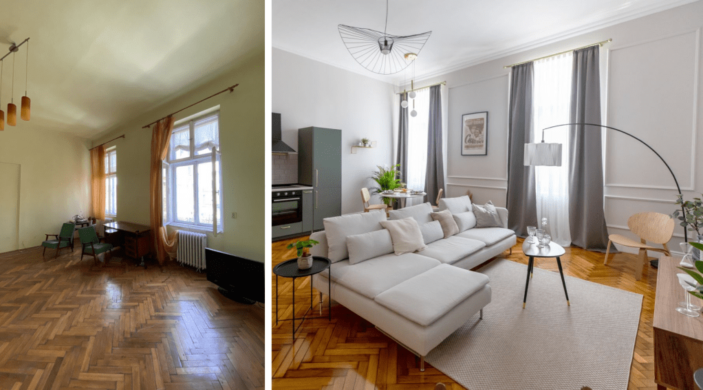before and after apartament din arad