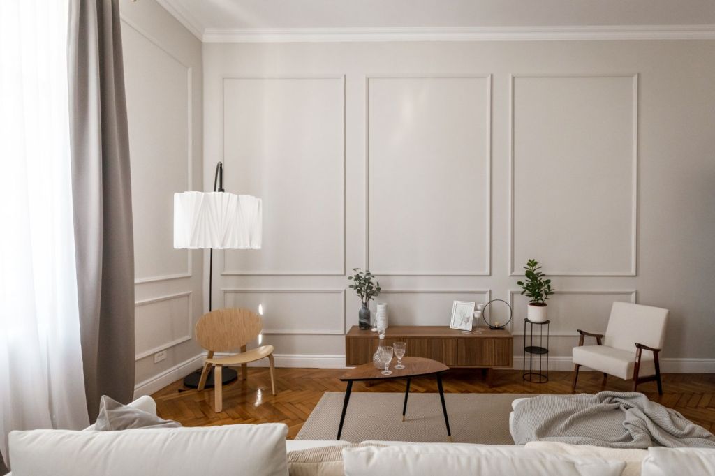 perete cu profiluri decorative proiect apartament arad