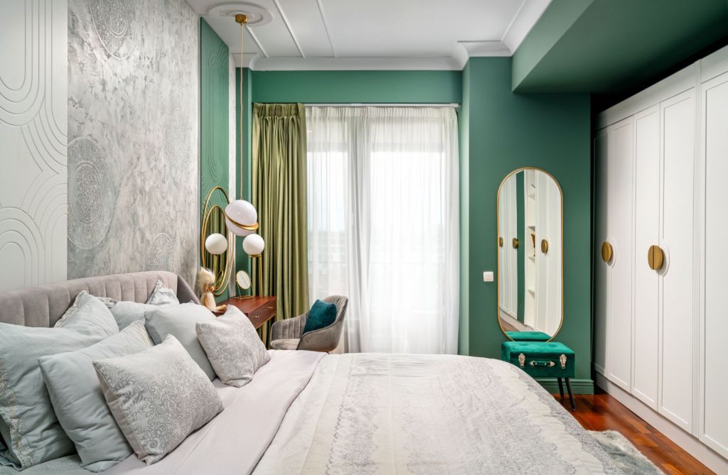 Amenajare dormitor Art Deco verde Pipera - Creativ Interior - arh. Natalia Berezovskaia (2)