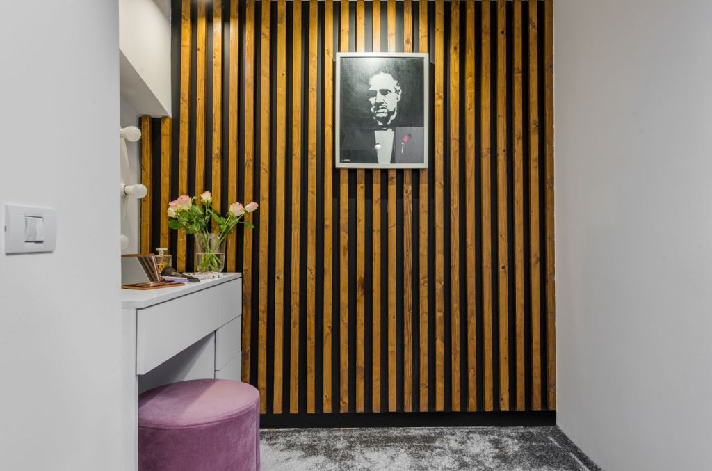 zona budoar mocheta gri dormitor penthouse