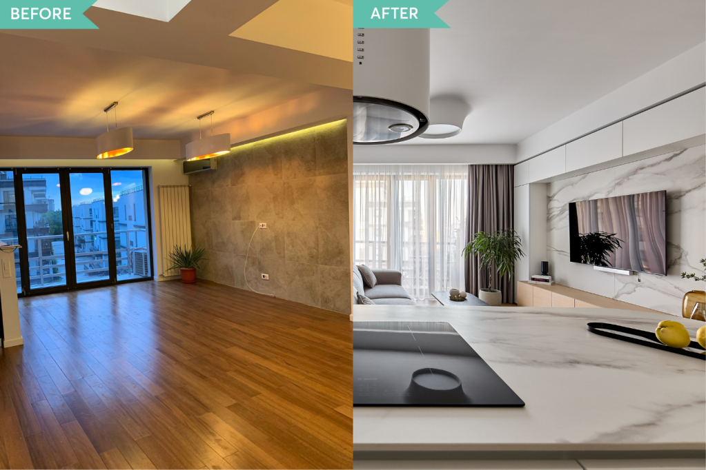Renovare apartament Pipera - bucatarie dupa amenajare - arh. Andra Bica Kanso Design (3)