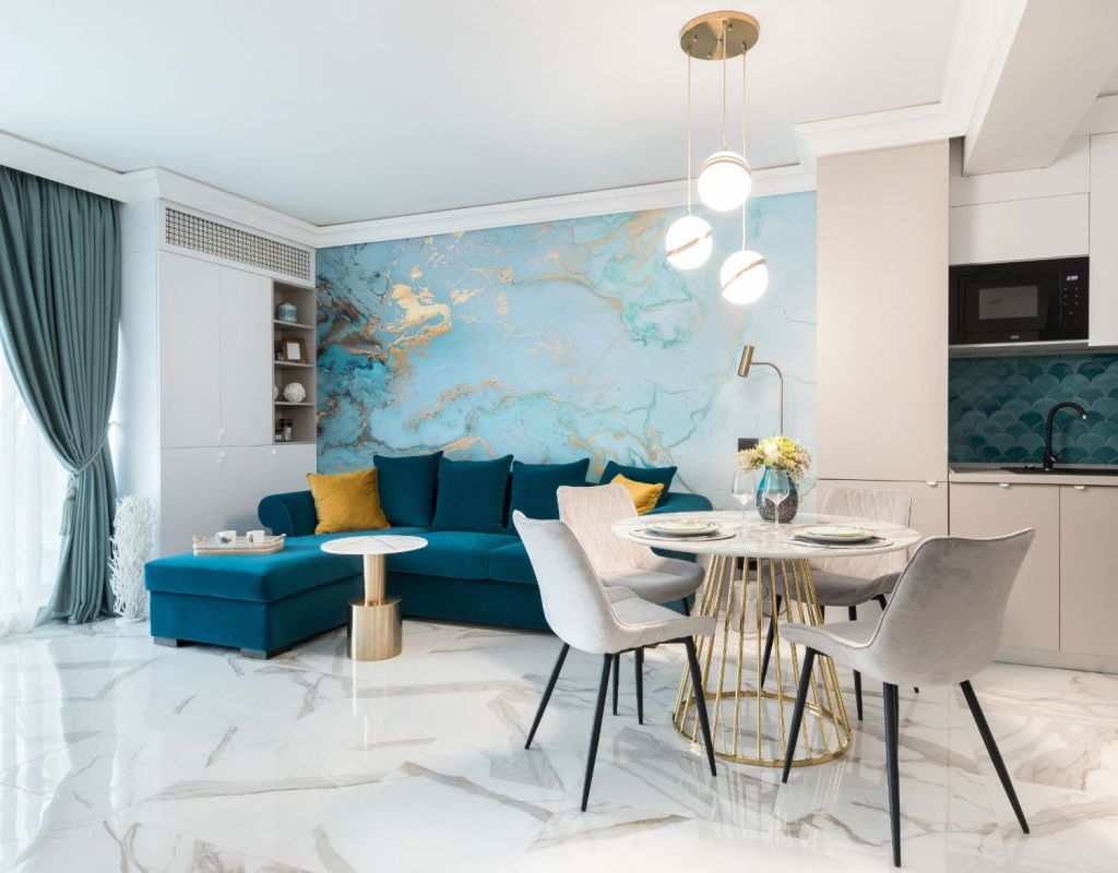 Apartament de vacanta Mamaia Nord - amenajare Natalia Berezovskaia - open space elegant marmura (4)