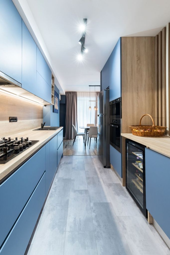 Amenajare bucatarie albastra duplex Bucuresti - arh. int. Stefania Bobaru VIM Studio (1)