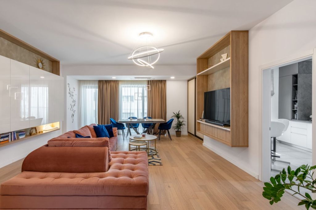Apartament Bucuresti - living elegant cu dining - design interior Interiology arh. Alexandru Bucur