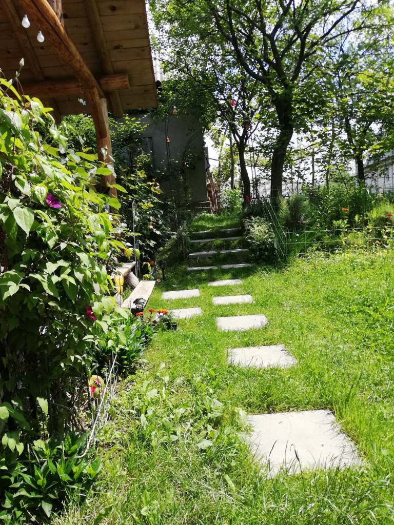 Simona și-a umplut curtea de flori, pomi și plante