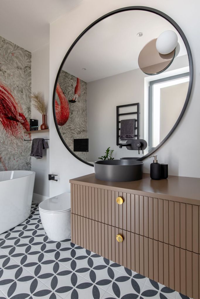 amenajare baie tapet flamingo 2