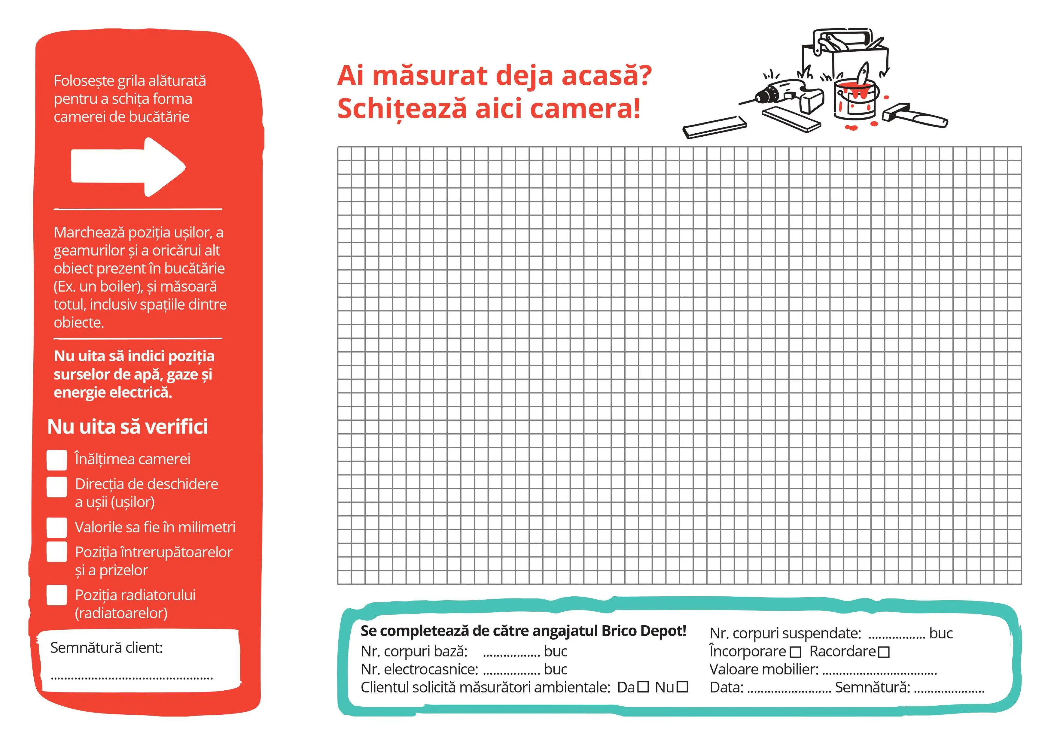 formulare masurare bucatarie