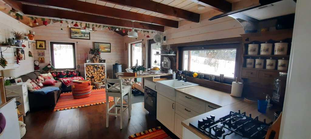 Proprietarul s-a ocupat de curte și design-ul interior al casei