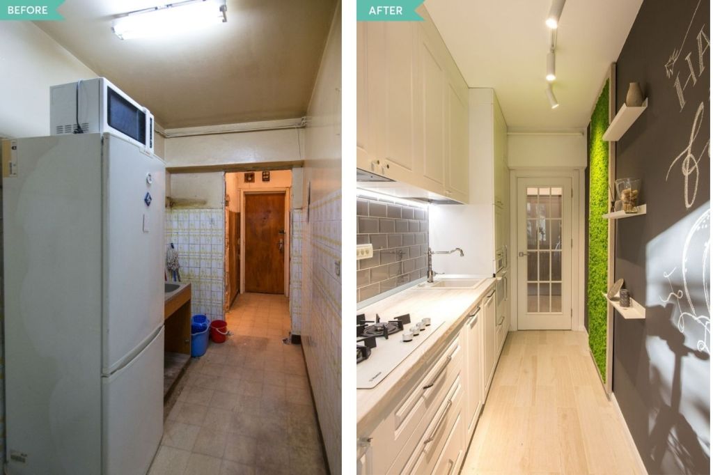 before after amenajare bucatarie usa