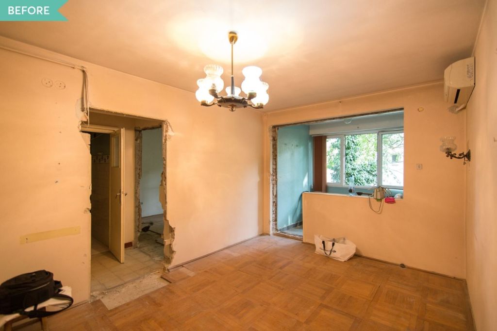 before perete cu logie living