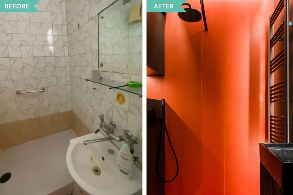 before after baie chiuveta