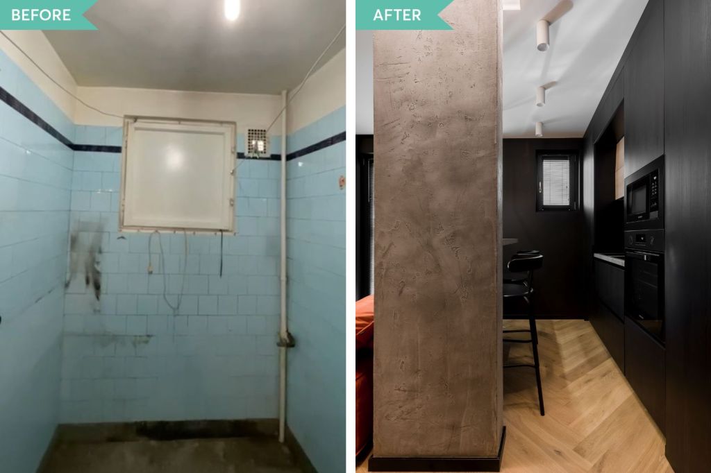 before after bucatarie