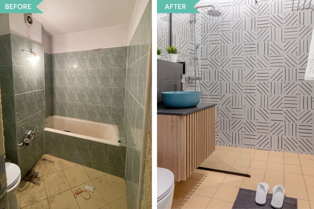 amenajare before and after baie