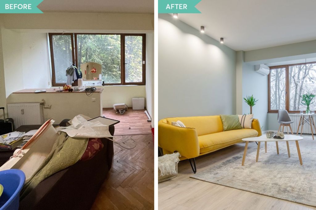 amenajare before and after living