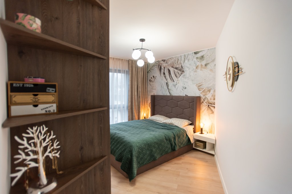 apartament cu formă atipică dormitor